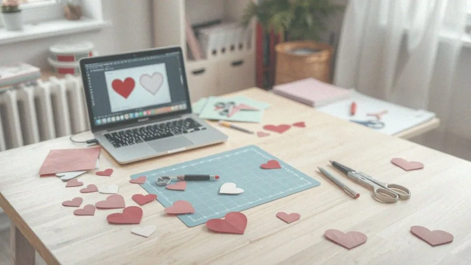 Co to jest szablon modelu serca z papieru na podstawie Cameo?