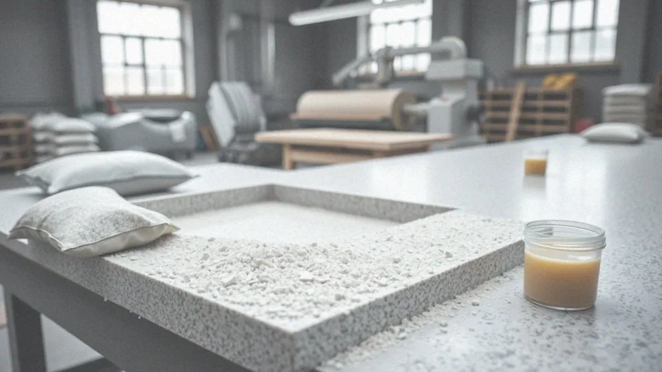 Jakie są techniki produkcji blatów z konglomeratu?