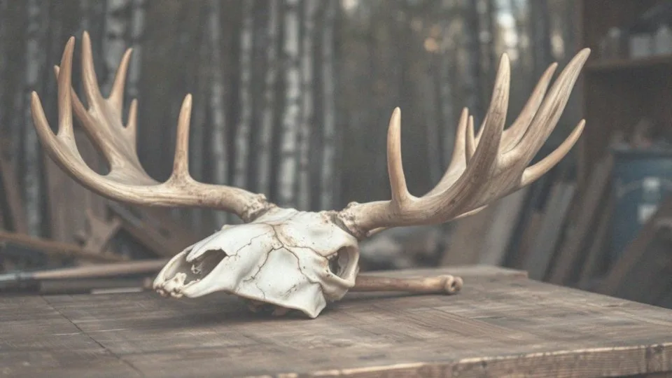 Poroże łosia z czaszką – fascynujące trofeum łowieckie